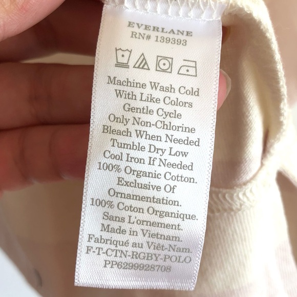 Everlane Purple / White Stripe Organic Cotton Long Sleeve Rugby Polo Size Large - Picture 9 of 10